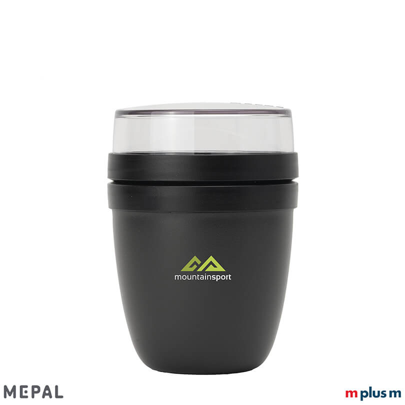Mepal Lunchpot Ellipse Mini in Schwarz auslaufsicherer Müslibecher für unterwegs auch mit Logodruck erhältlich