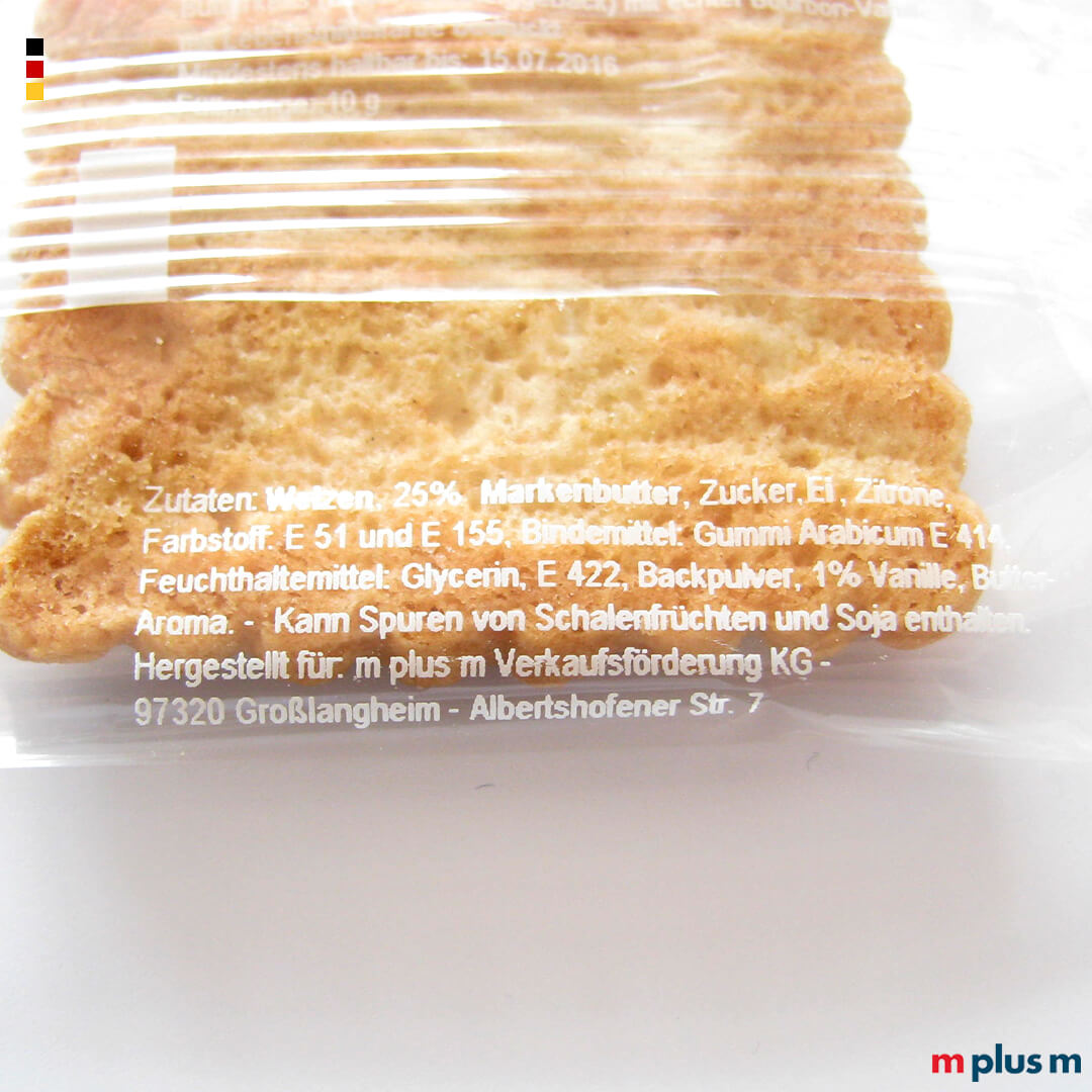 Kleiner Butterkeks Made in Germany