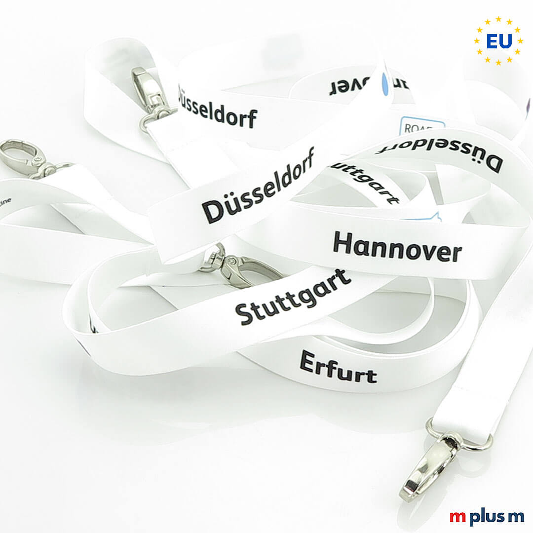 Eco Soft Schlüsselband in weiß mit Städtenamen