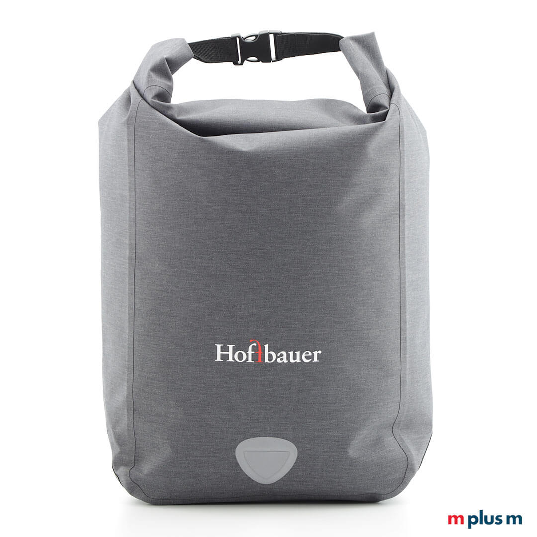 Logo Druck auf hochwertiger Cycle Fahrradtasche mit klickfix System