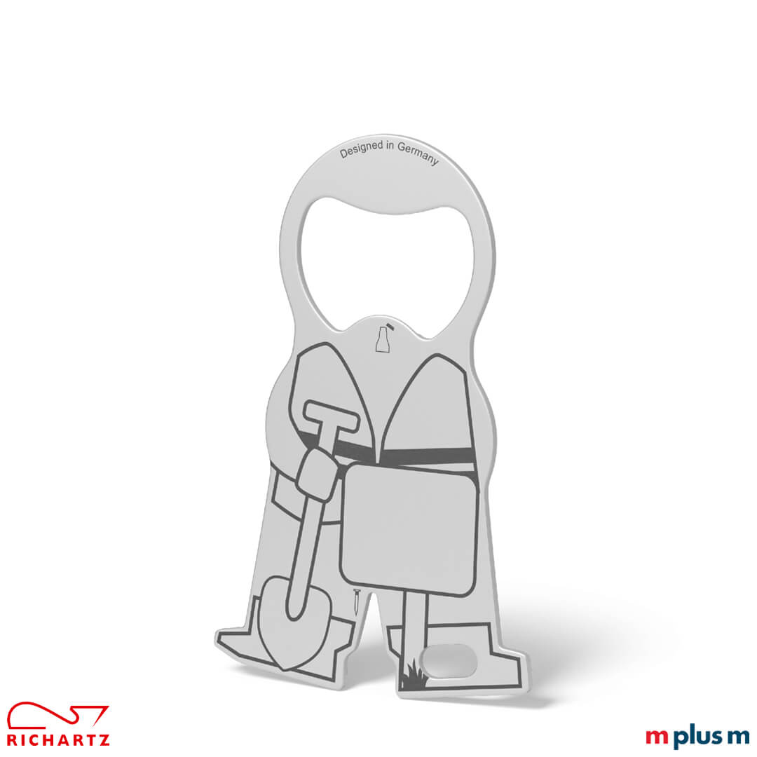 Sympathischer Werbeartikel von Richartz: karl builder Einkaufswagenlöser aus hochwertigem Edelstahl