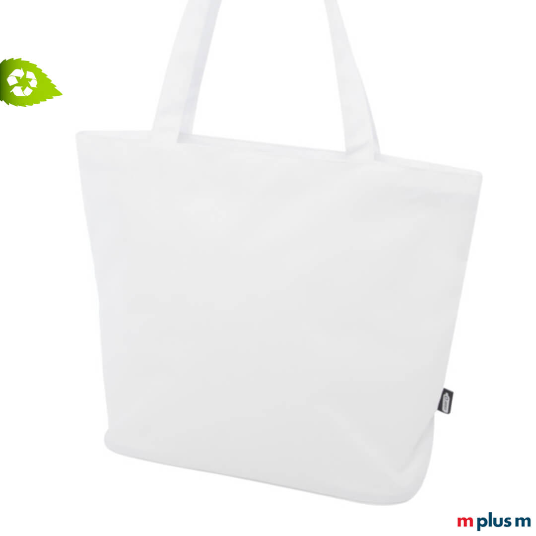 Nachhaltiger Shopper aus recycling Material in Farbe Weiß zum bedrucken