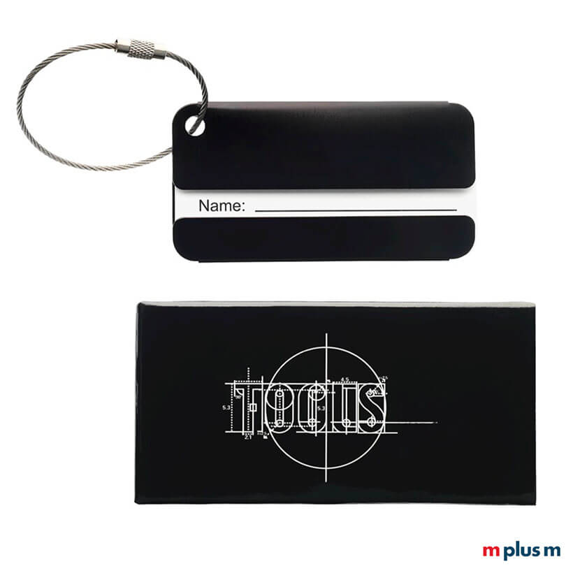 Günstiger Kofferanhänger aus Aluminium als Giveaway mit Logo bedrucken