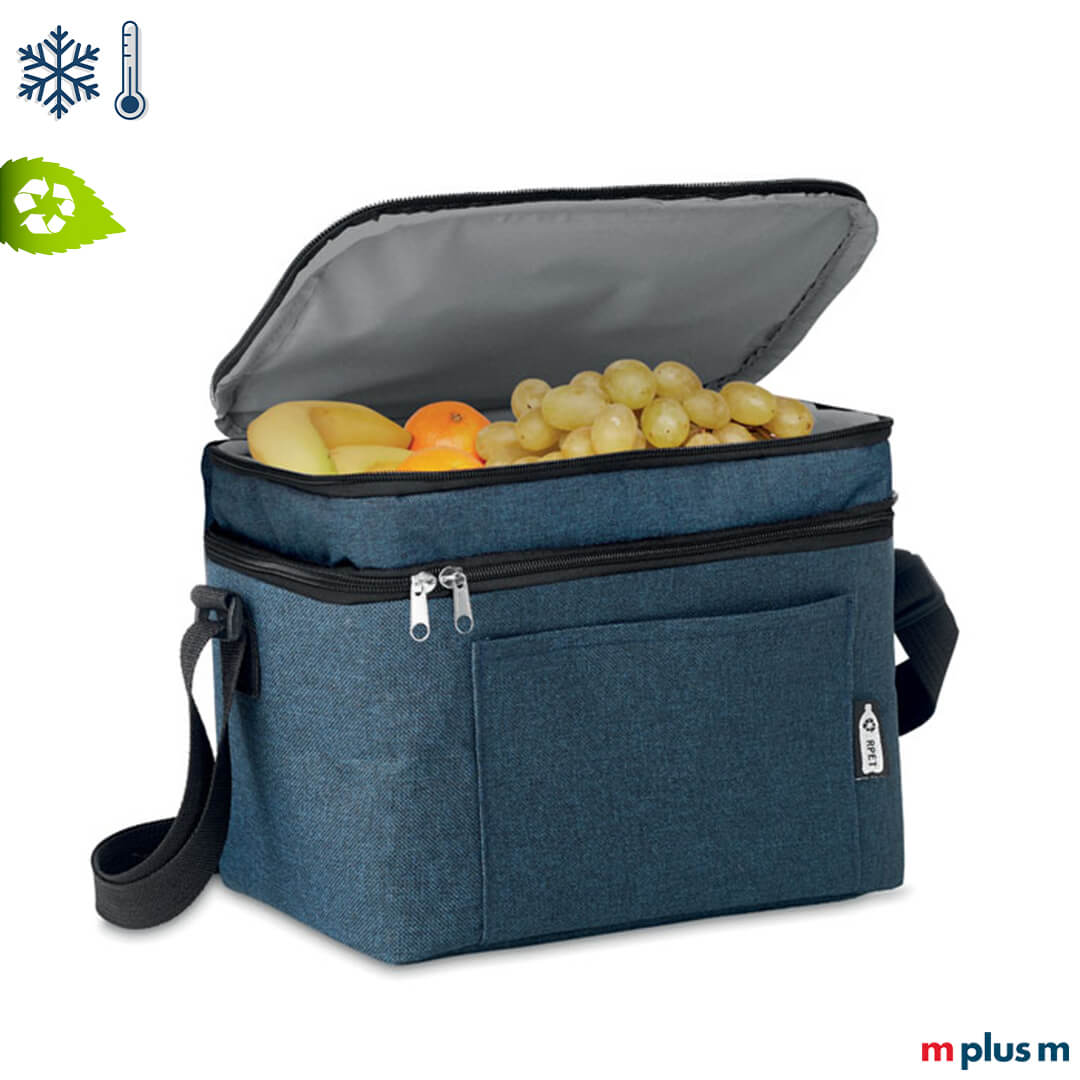 Nachhaltige Kühltasche aus recycling Material in blau