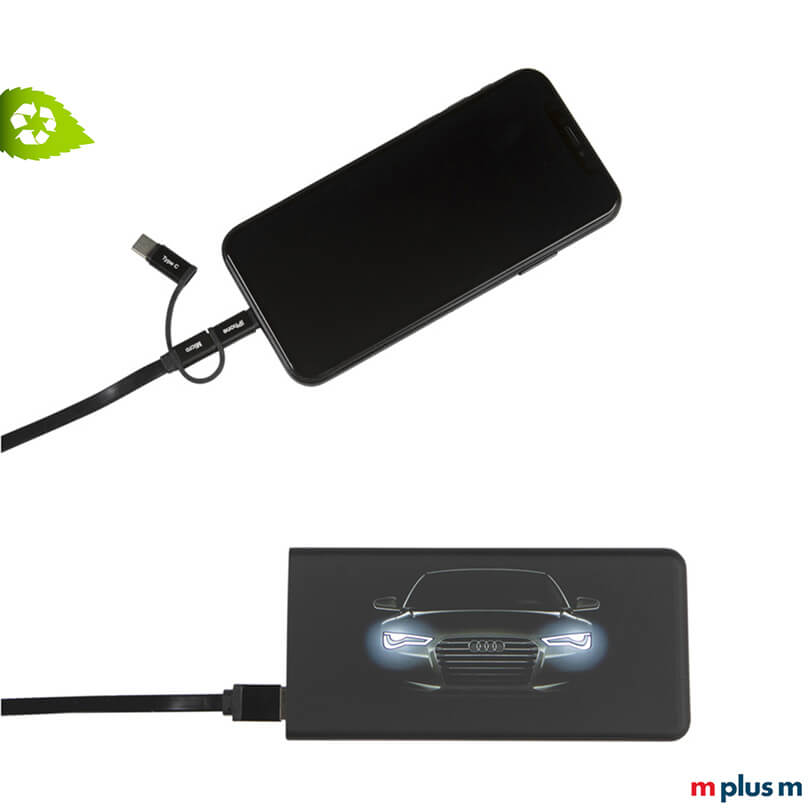 'Light' Powerbank mit Leuchtlogo