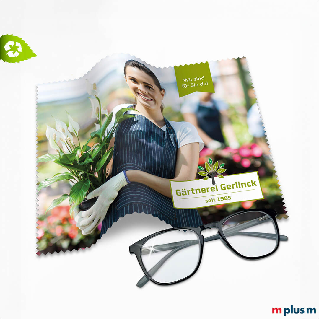 'Recycling Microfaser Tuch 18 x 18 cm' im Karton-Etui