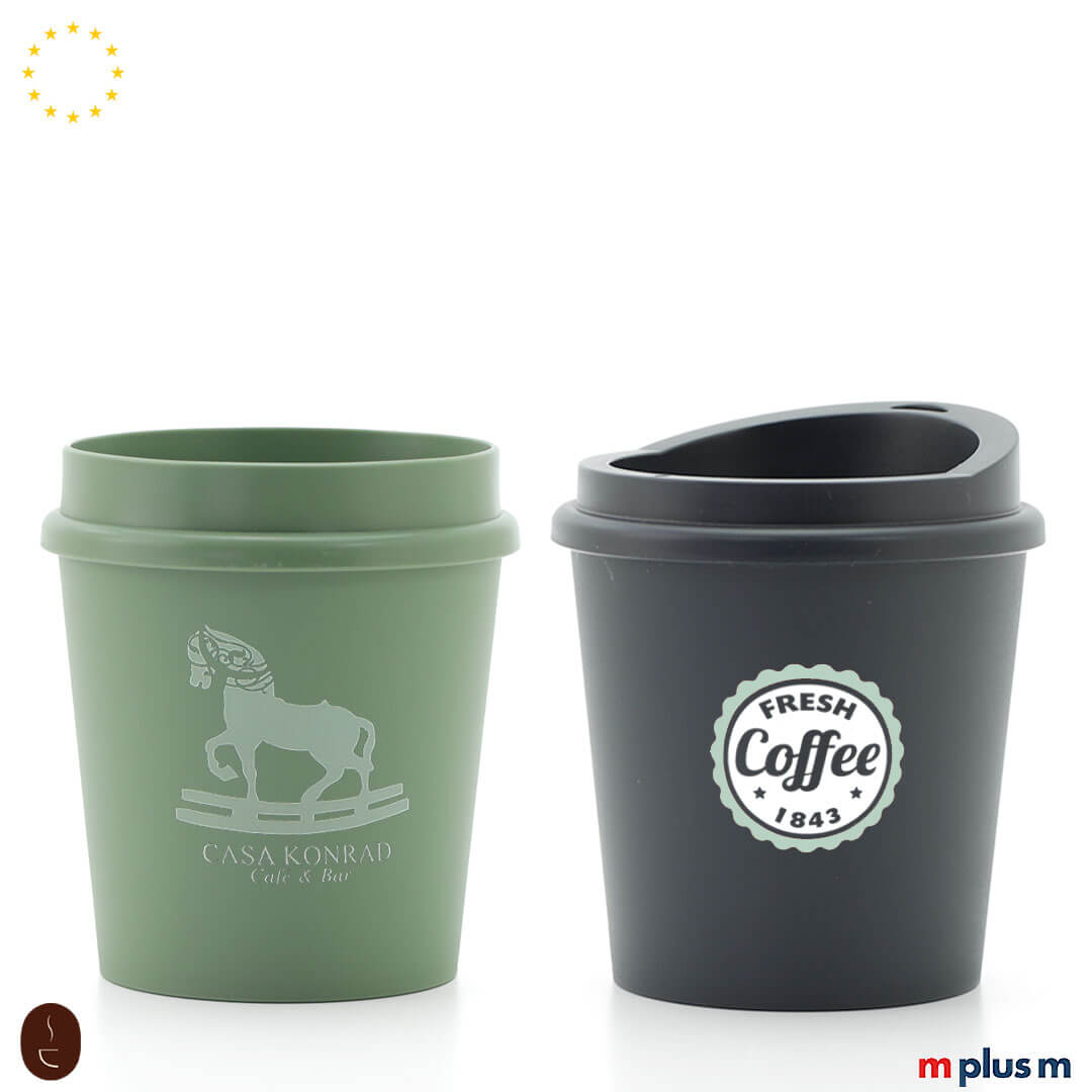 Mehrweg Kaffeebecher Uno S Coffee Shop aus Europa spülmaschinenfest mit Logo bedrucken