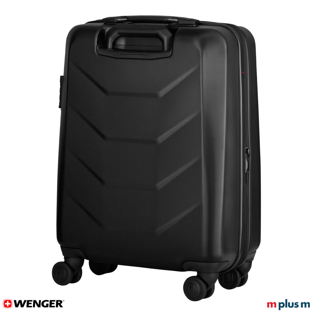 Moderner Wenger Prymo Carry-On Schwarz für Flugreisen mit sicherem Schloss, funktionalem Innenraum und Swiss Design