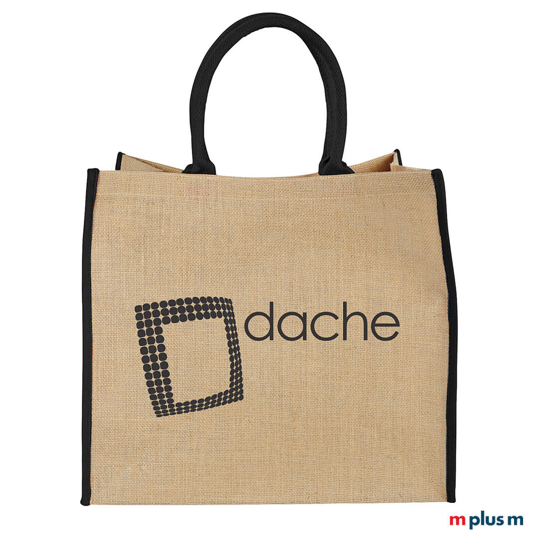 Hochwertige Jute Shopper Tasche mit OEKOTEX Siegel und 