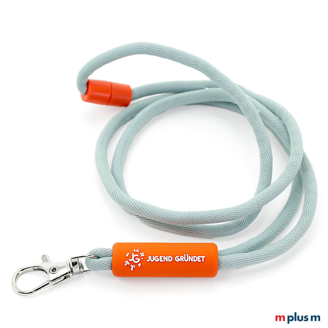 Tube Bullet kordel Lanyard mit Logo Prägung auf Soft PVC Hülse als Giveaway