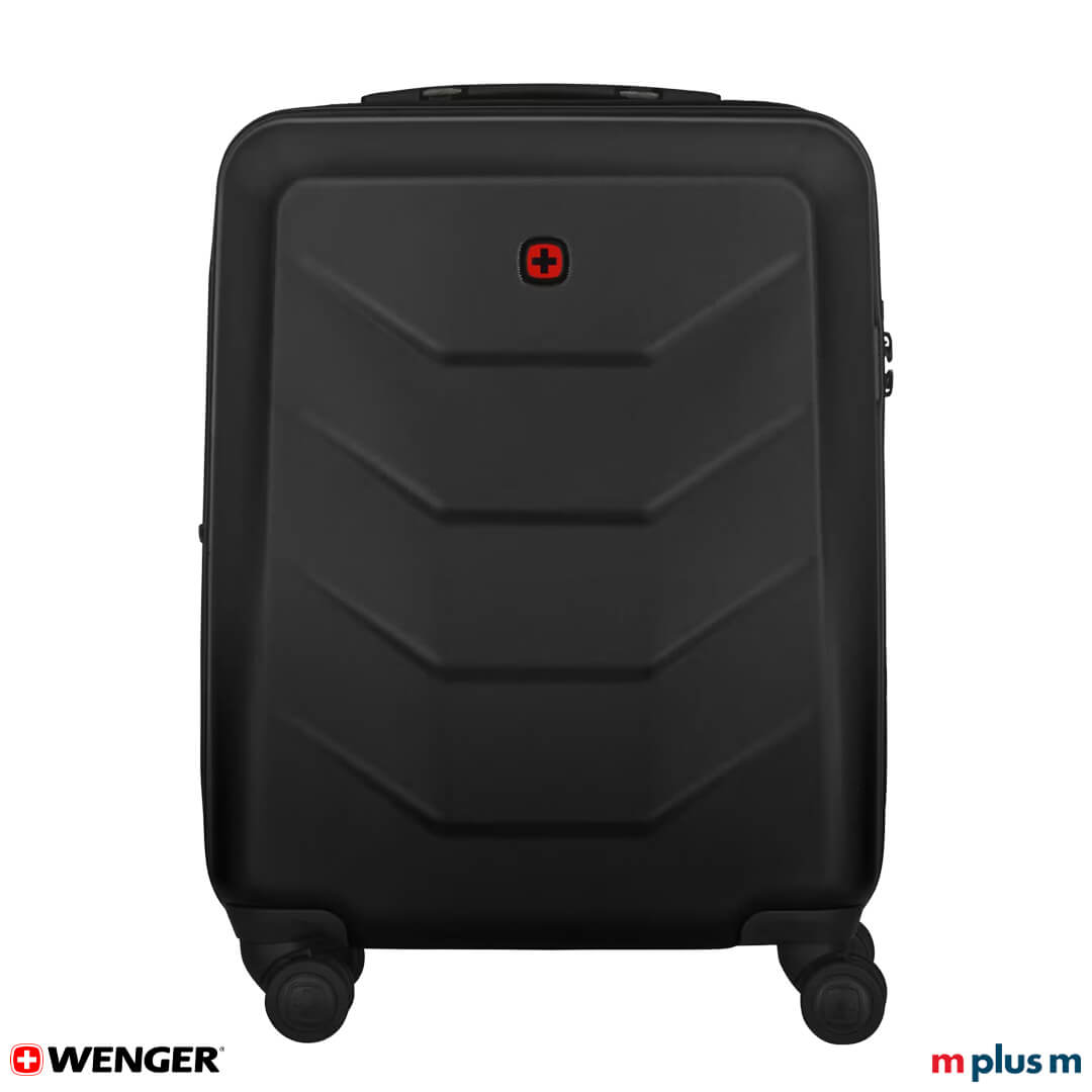 Wenger Prymo Carry-On Koffer in Schwarz mit 4 Doppel-Lenkrollen, Teleskopgriff und Travel Sentry®-Zahlenschloss für Handgepäck