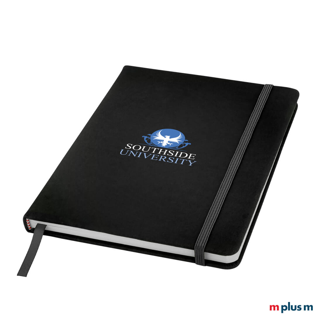 Elegantes schwarzes Inspiration A5 Notizbuch mit 96 liniertem FSC Papier