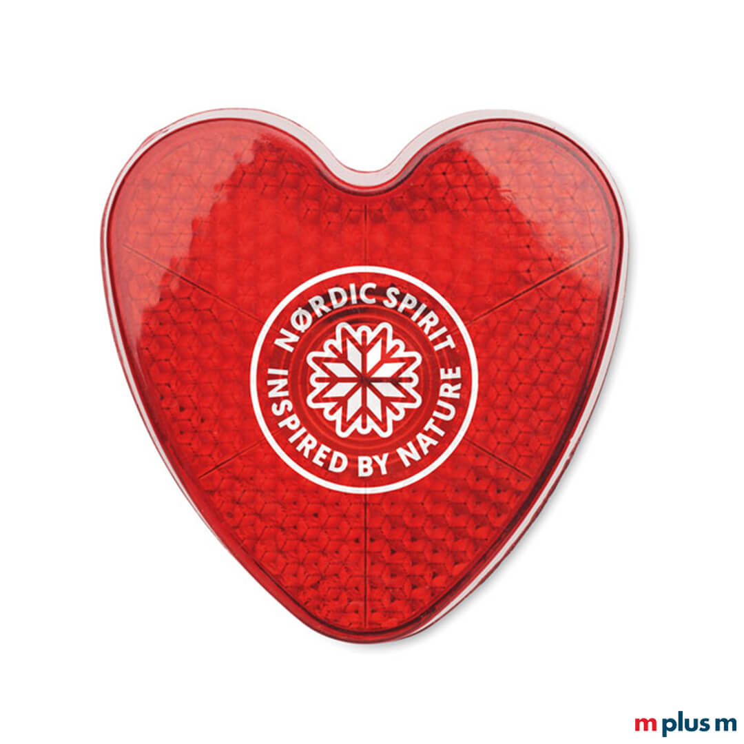 Roter Heartbeat LED Reflektor mit individuellem Logoaufdruck – günstig und stylisch