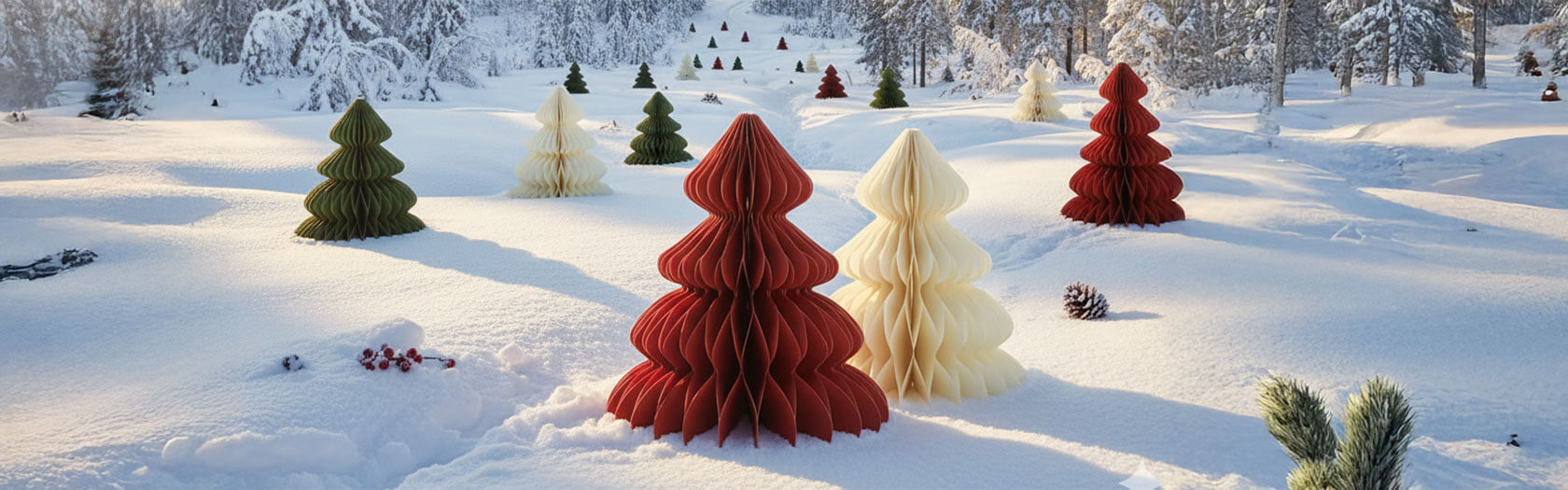 Schöner PopUp Papier Weihnachtsbaum mit Logo Druck - Banner 