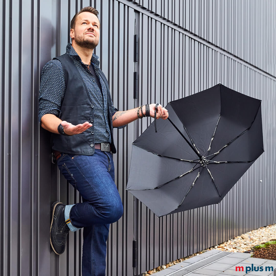 Fare Leon Premium Taschenschirm aus recycling Material