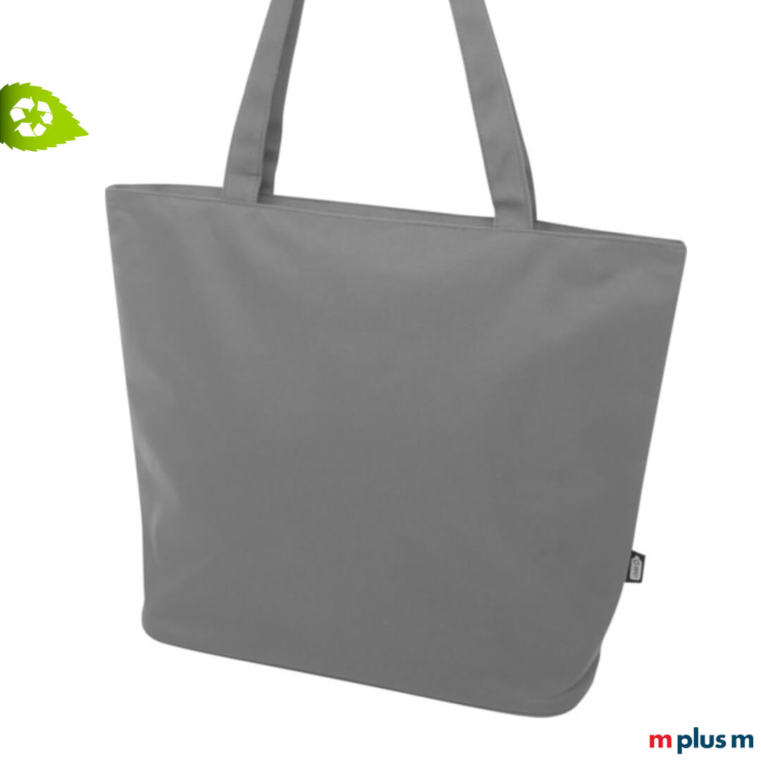 Graue Strandtasche aus recyceltem Polyester