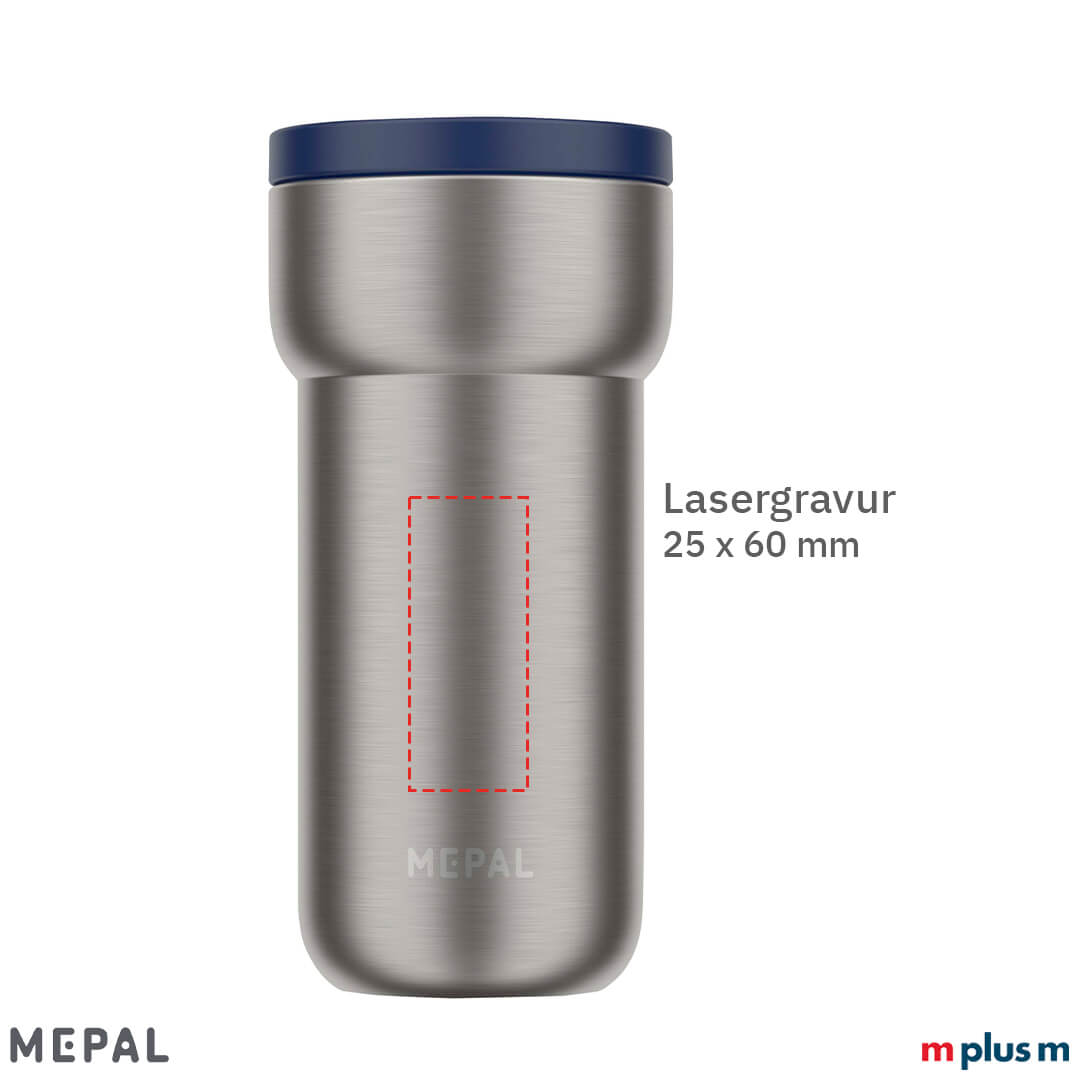 Designprämierter Mepal Thermobecher Ellipse 375 ml - Druckfläche Lasergravur