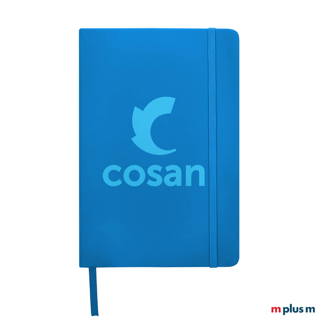 Notizbuch zum bedrucken mit Motiv Inspiration A5, BSCI und SMETA auditiert, 96 Seiten, Hellblau