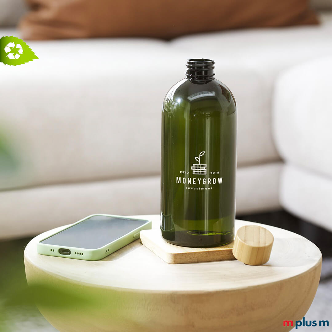 Grüne recycling Trinkflasche aus Europa als Werbeartikel