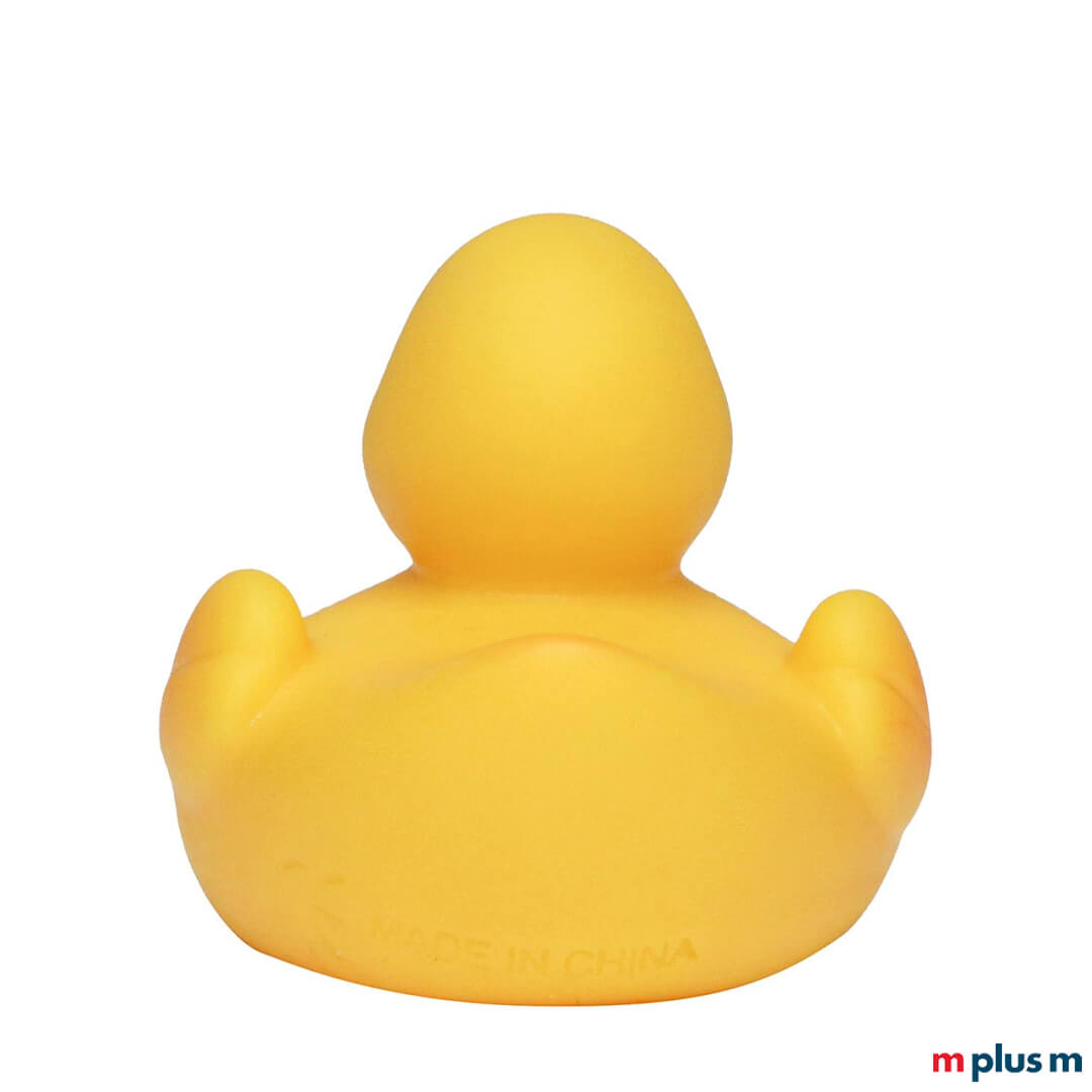 Quietsche Ente aus PVC in Gelb von hinten