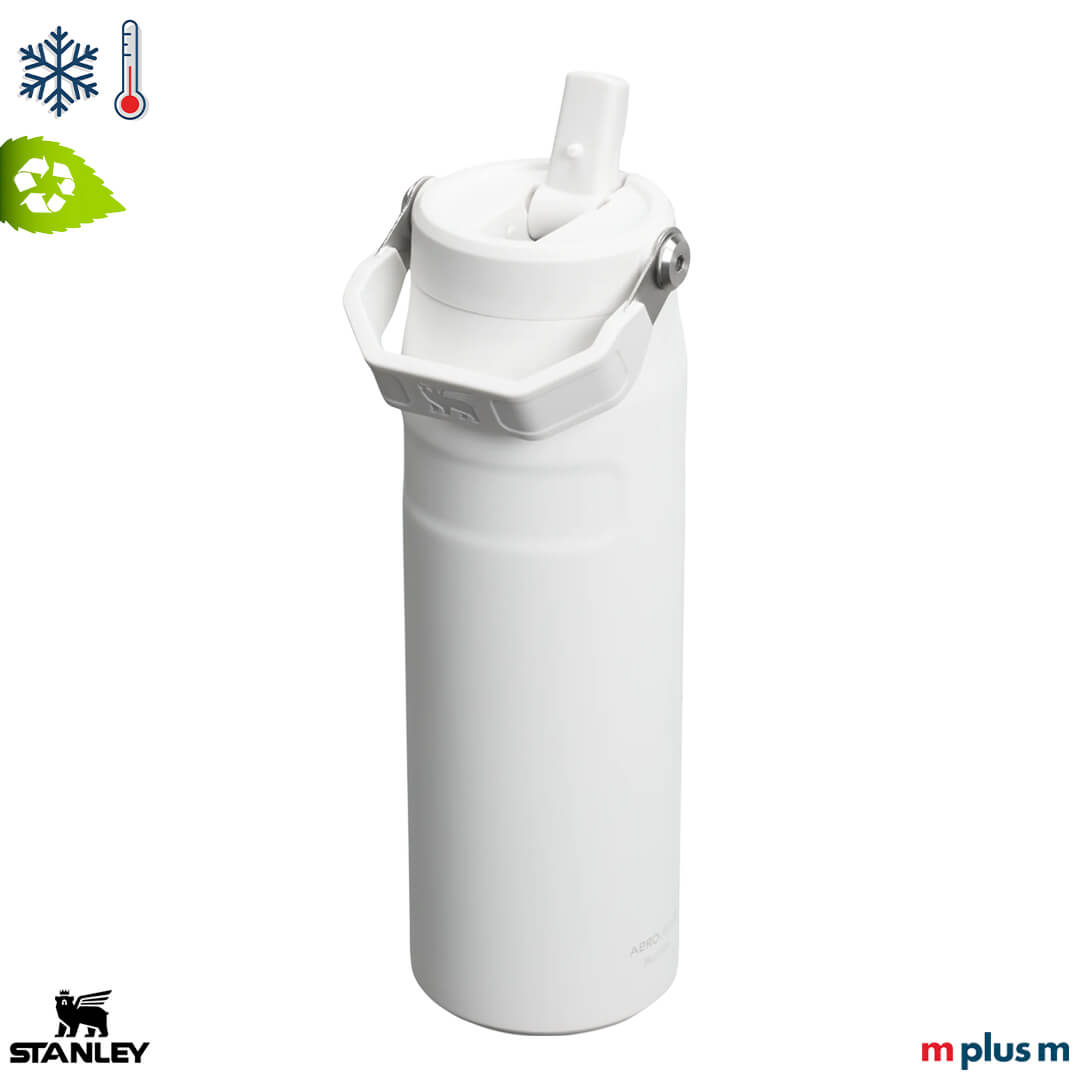 Stanley IceFlow™ 700ml Thermoflasche in Weiß aus recyceltem Edelstahl – mit Firmenlogo personalisieren