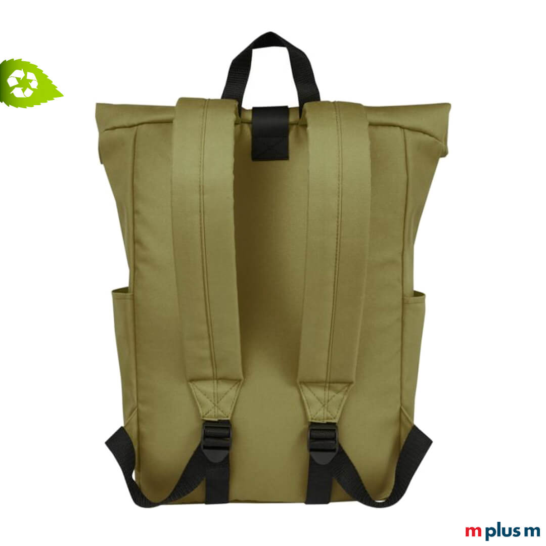 Jacob Rucksack mit gepolsterter Rückseite und verstellbaren und gepolsterten Schultergurt. Hergestellt aus GRS zertifizierten recycling Polyester