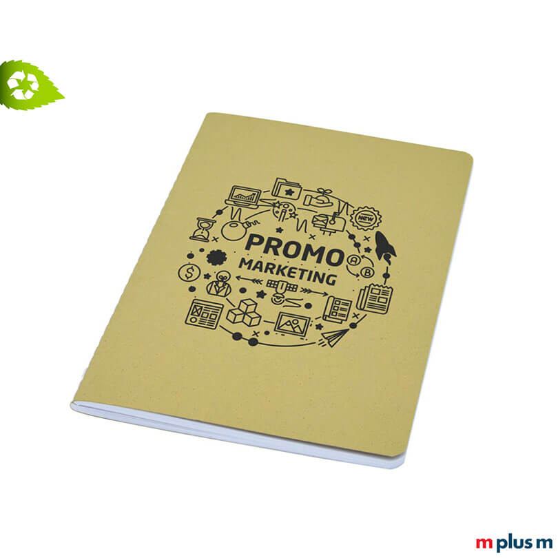 Schönes Notizbuch Fabia aus Recycling Material. Werbeartikel aus Europa