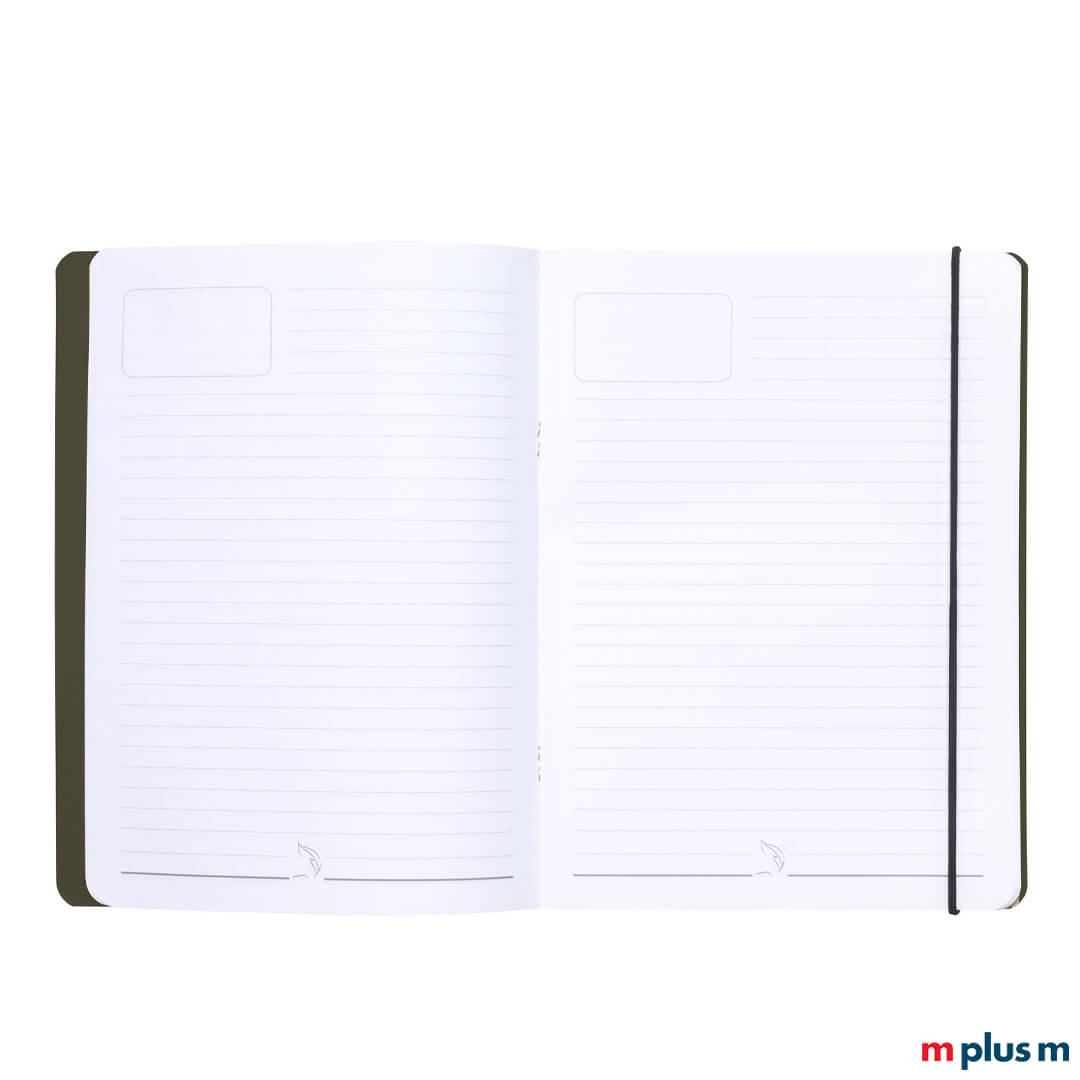 Notizheft mit Gummiband mit Logo bedrucken perfekt zum verschenken an Kunden oder Mitarbeiter