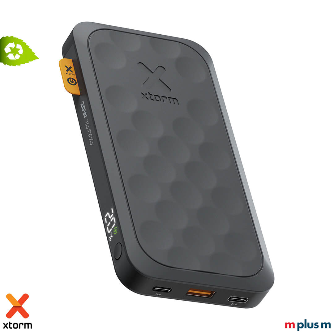 Ultrakompakte Xtorm Fuel Series 5 Powerbank Black Edition mit 10.000 mAh, 20W USB-C PD und hochwertigem Stabilitätsdesign