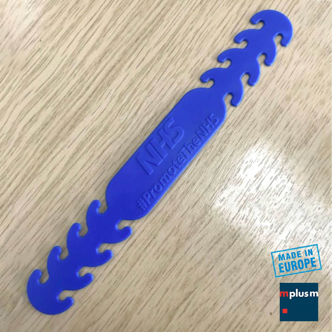 Clever die Größe von Mundschutz oder Gesichtsmaske bequem einstellen: Maskenhalter Clever ClipWerbeartikel.