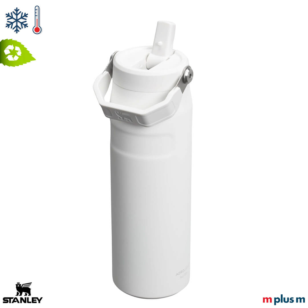 Edle Stanley Thermosflasche 700ml in Weiß – jetzt mit Wunschlogo gestalten