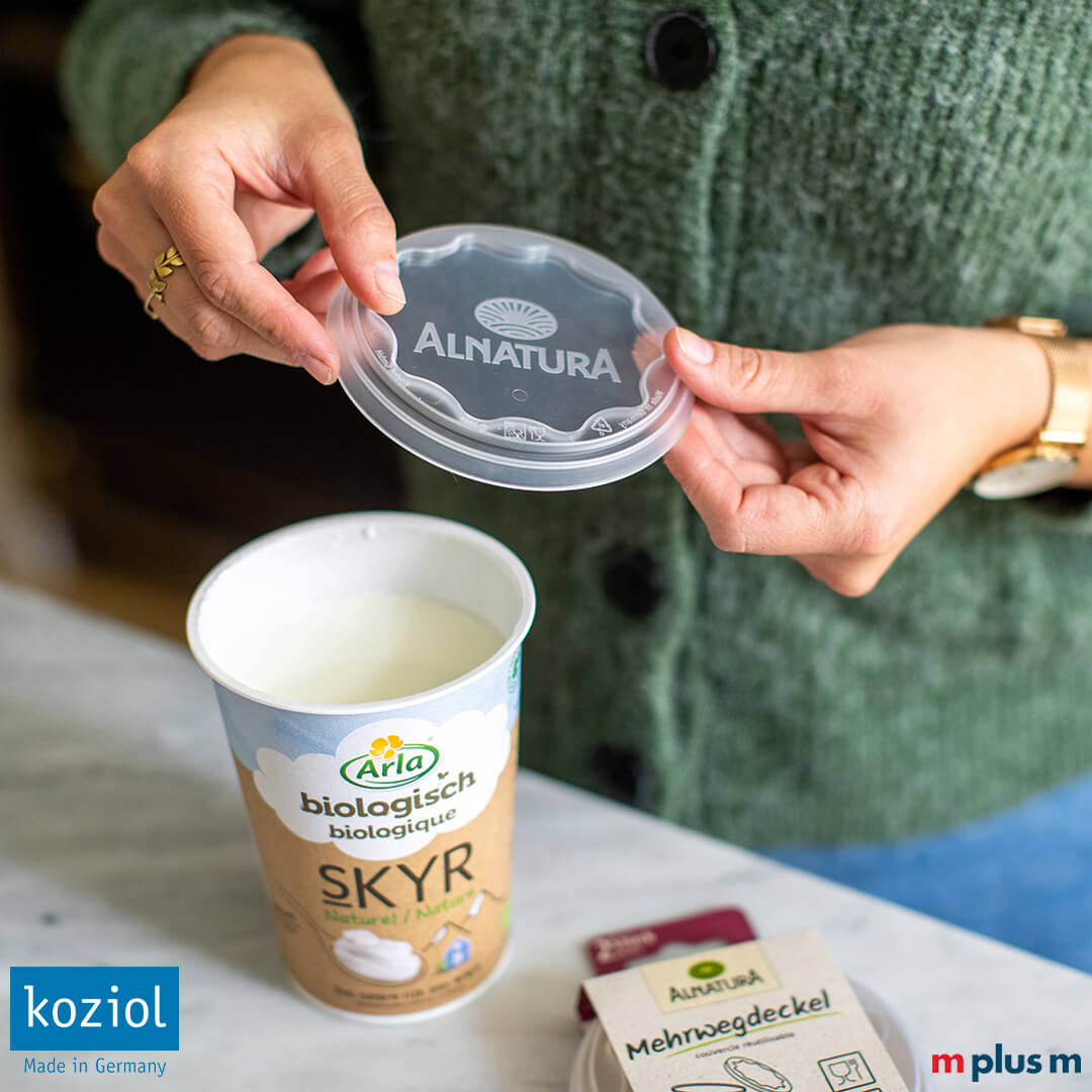 Koziol Frischhaltedeckel für die Lagerung von Joghurt als nachhaltige Lösung