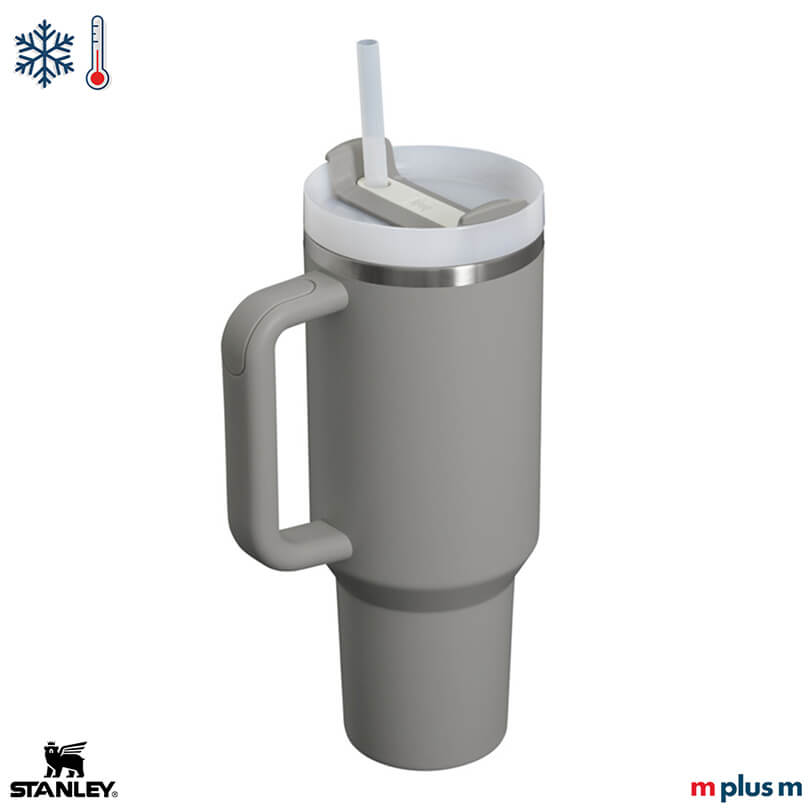 Grauer Stanley Isolierbecher als Werbeartikel mit Logo lieferbar