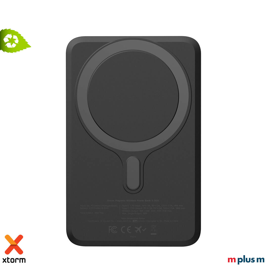 Mobile Xtorm 5000 mAh Powerbank mit magnetischem Wireless Charging und USB-C Fast Charge, perfekt als Logo Werbegeschenk