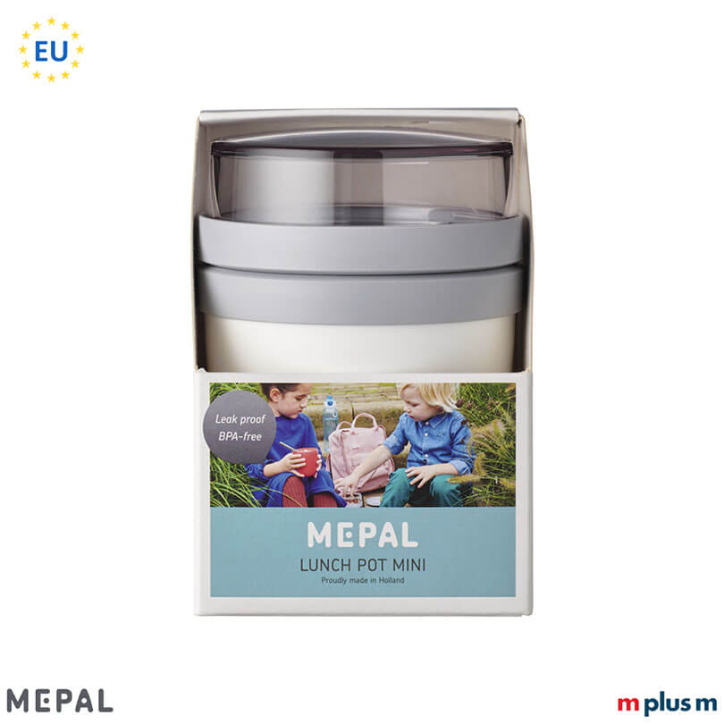 Praktischer Lunchpot Ellipse Mini weiß BPA-frei und mikrowellengeeignet, optimiert für einen hochwertigen Logodruck