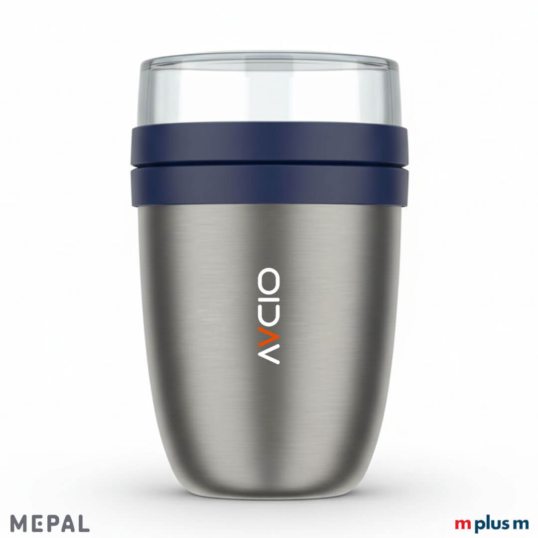 Mepal Thermo Müslibehcer aus Edelstahl mit Logo Druck als Werbeartikel