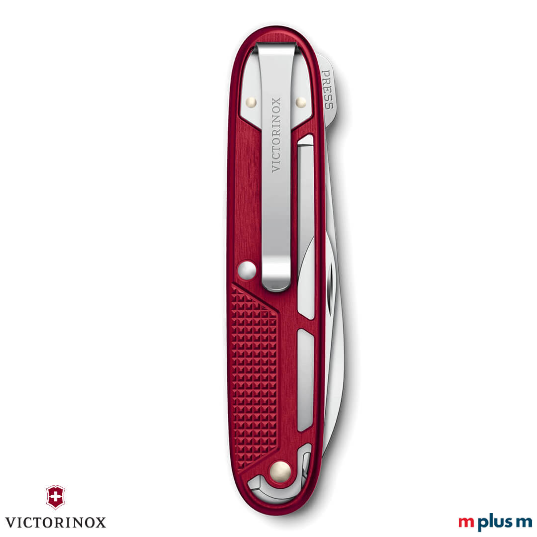 Geschlossenes Synergy X Alox Messer mit präziser Klinge und Alox-Griff, ideal mit individueller Gravur