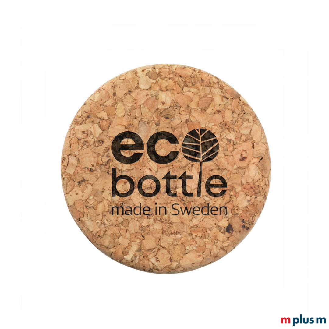 EcoBottle Schraubdeckel aus Naturkork mit Lasergravur Druck