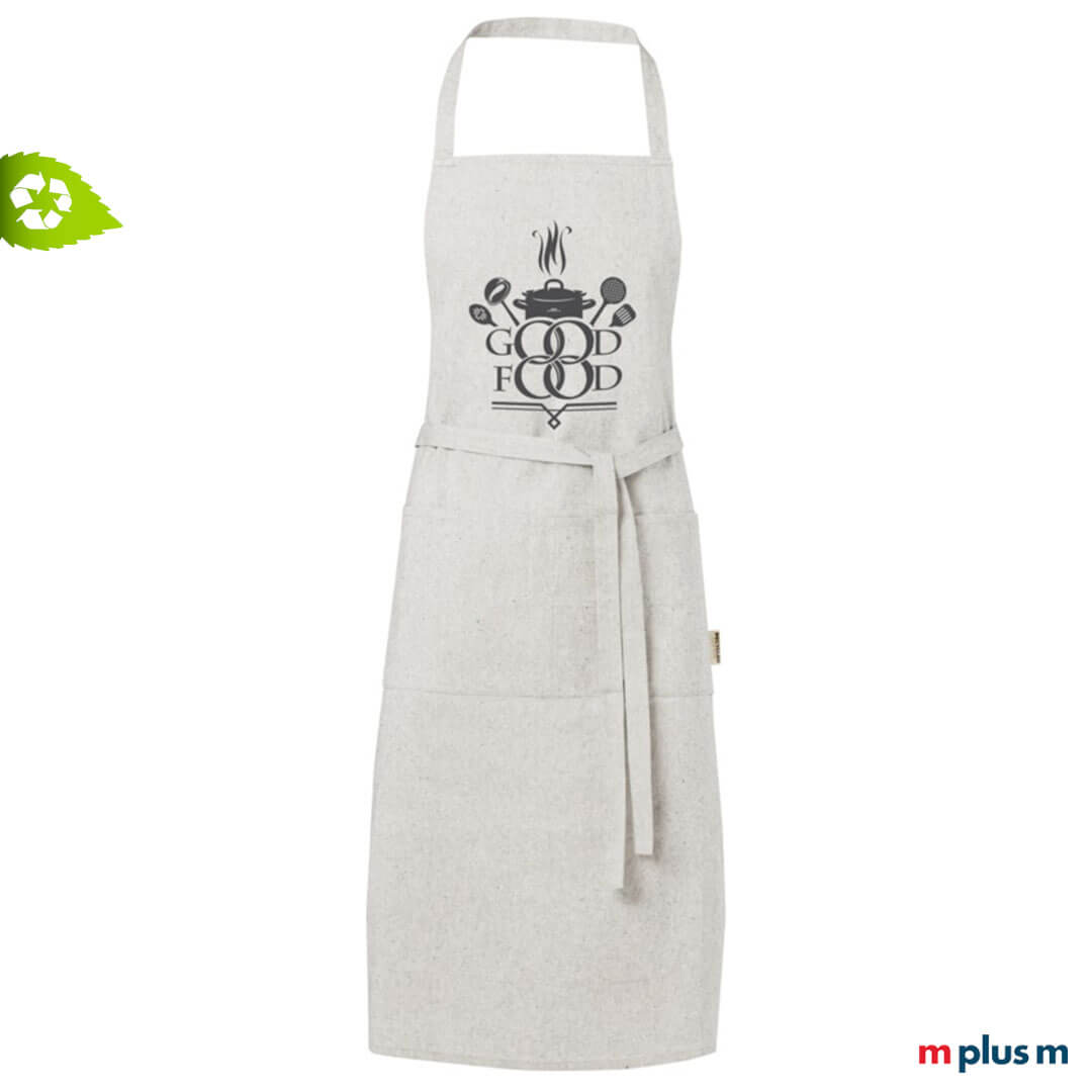 Nachhaltige Gastroschürze aus recycling Stoff mit Logo Druck