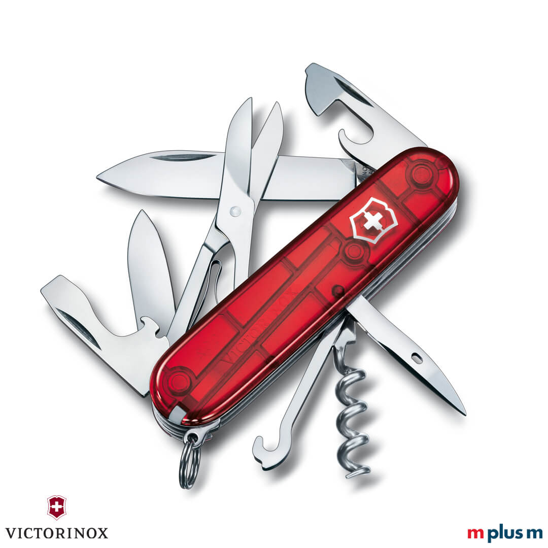 Climber Taschenmesser in Farbe Transparent Rot