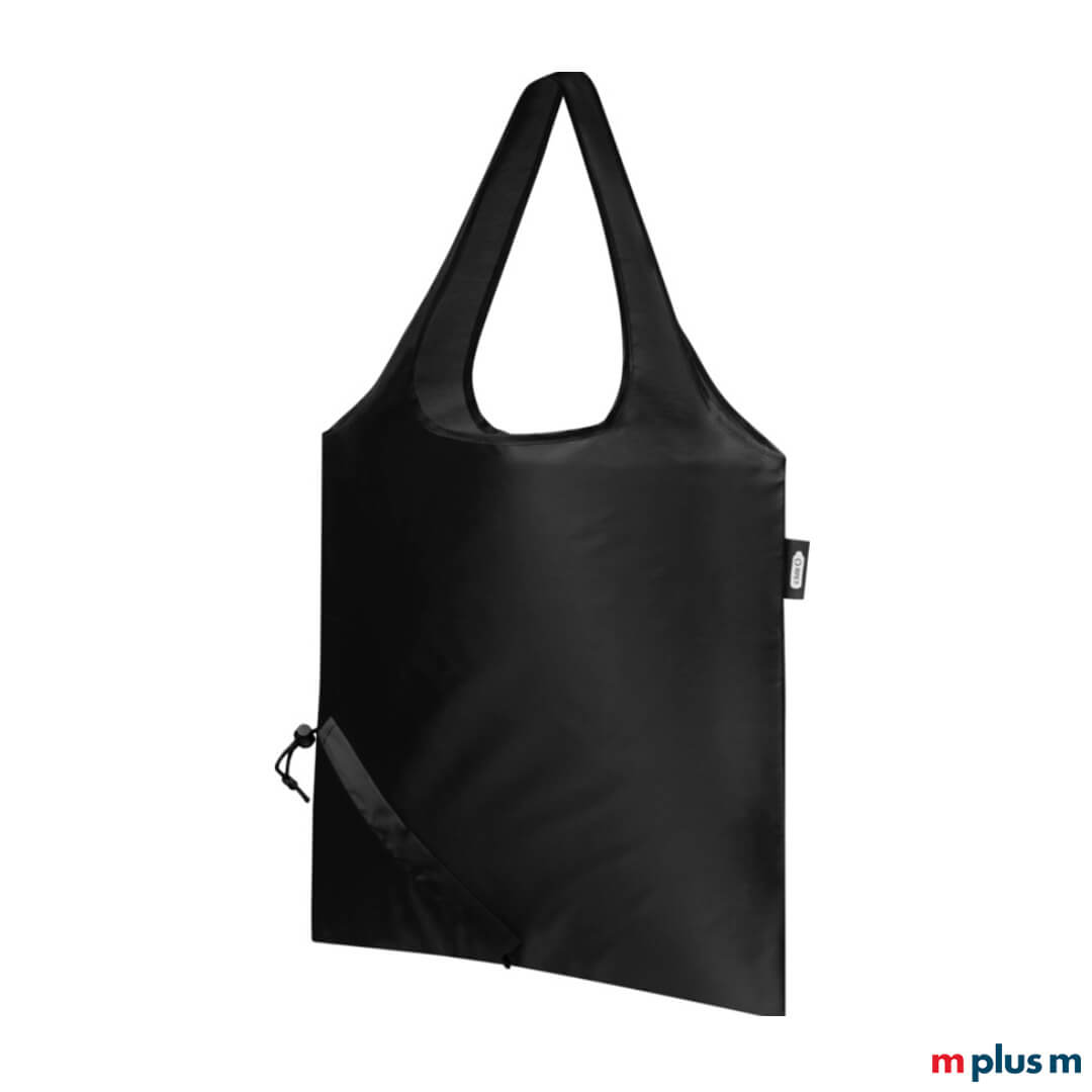 Schwarze Umhängetasche als Werbemittel nachhaltig bedrucken