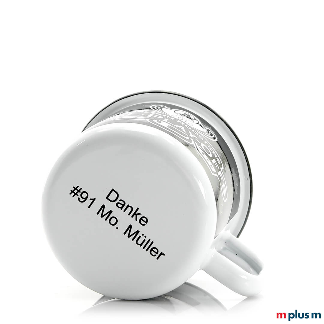 'Sol' Große Emaille Tasse Weiß