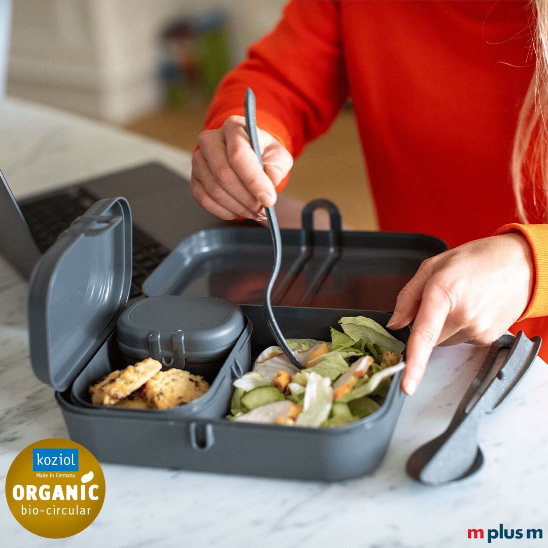 Nachhaltige Brotzeitdose in Grau perfekt für Meal Prep