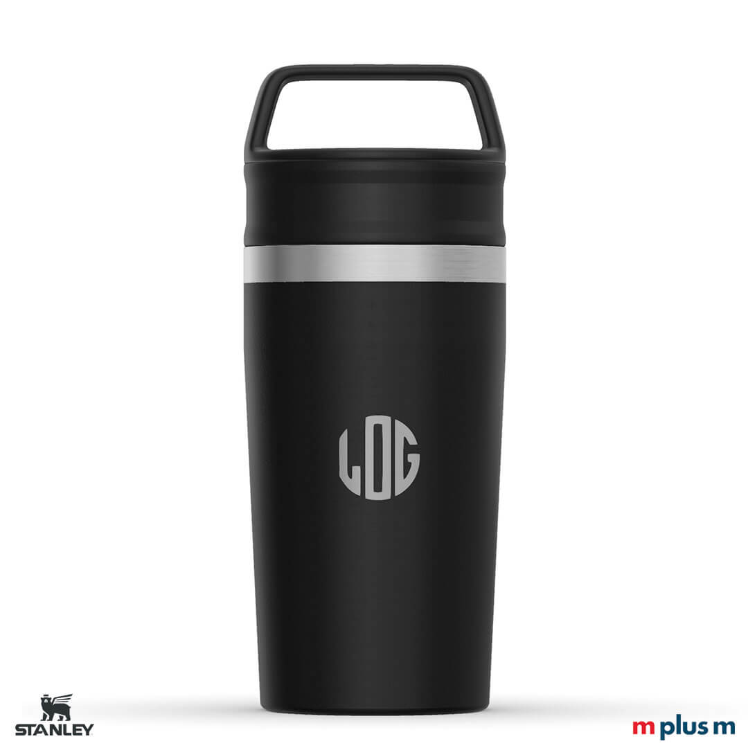 Stanley Cafe To Go Thermobecher in Farbe Schwarz mit Logo Gravur