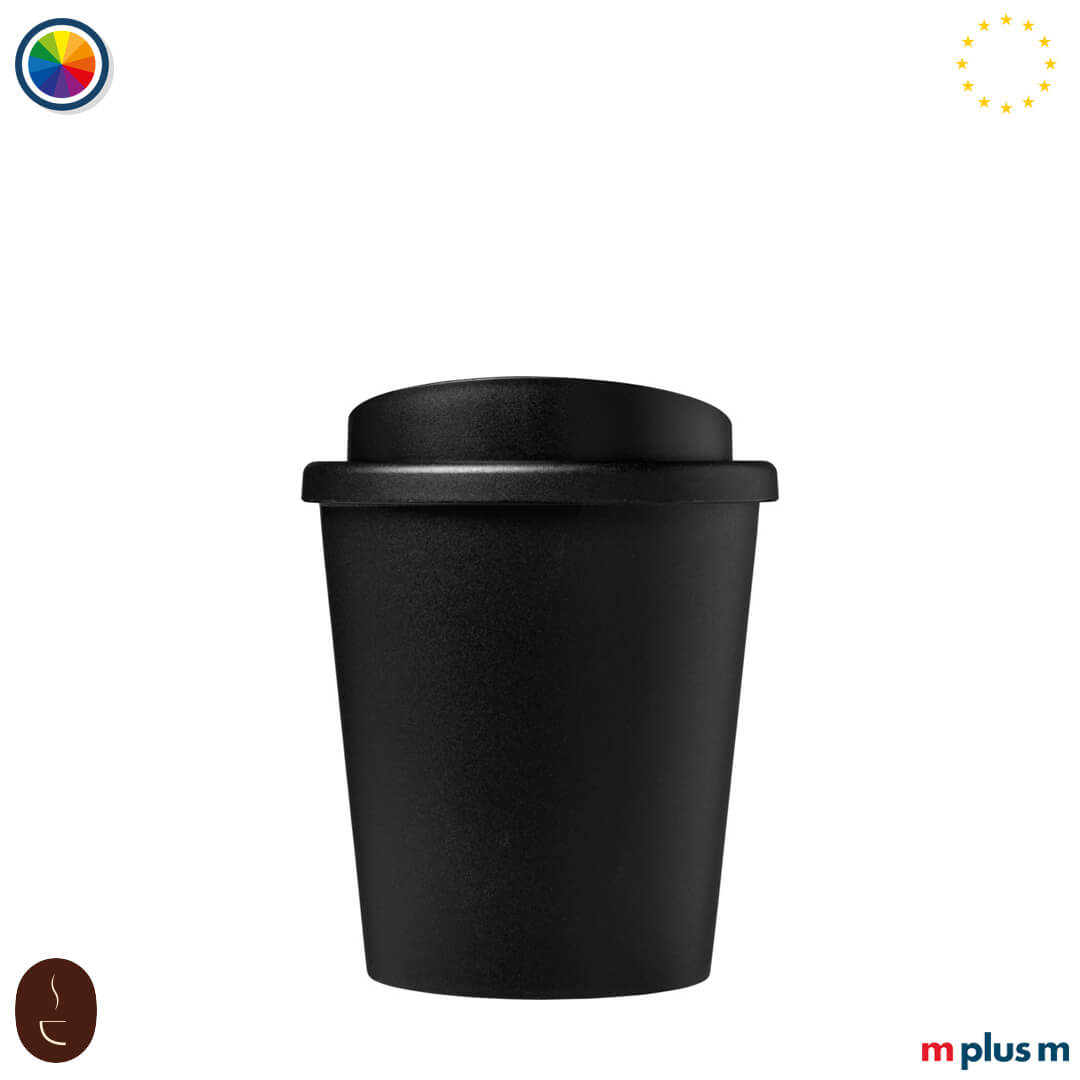 Schwarzer Early Bird Coffee Shop Thermobecher aus Europa mit doppelwandiger Isolierung, BPA-frei und spülmaschinengeeignet