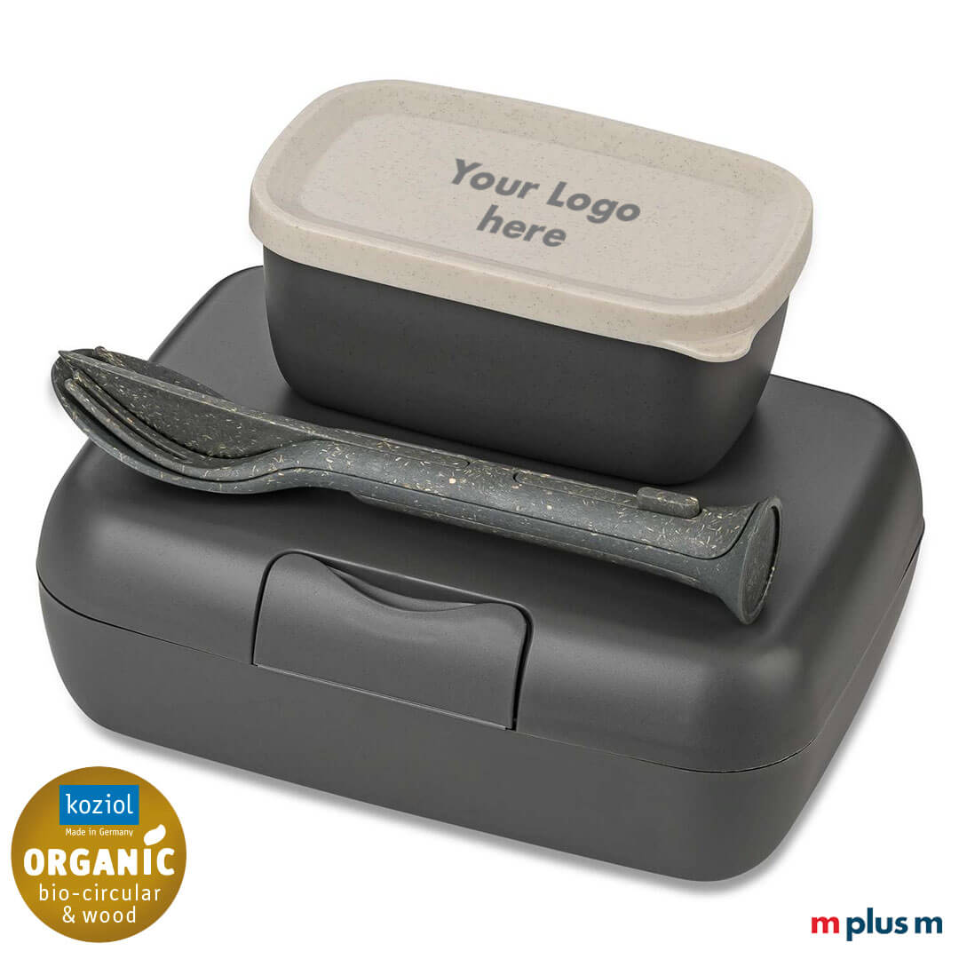 'Candy Ready Bio Circular' Koziol Lunchboxen Set in der Farbe Nature Ash Grey