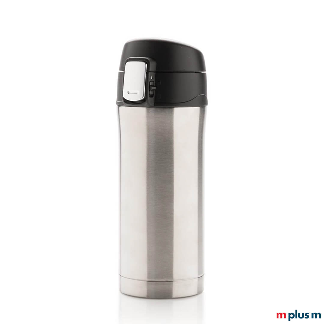 Kaffeebecher in der Farbe Silber aus nachhaltigen Material hergestellt. Bedrucken mit Motiv zum verschenken als Giveaway