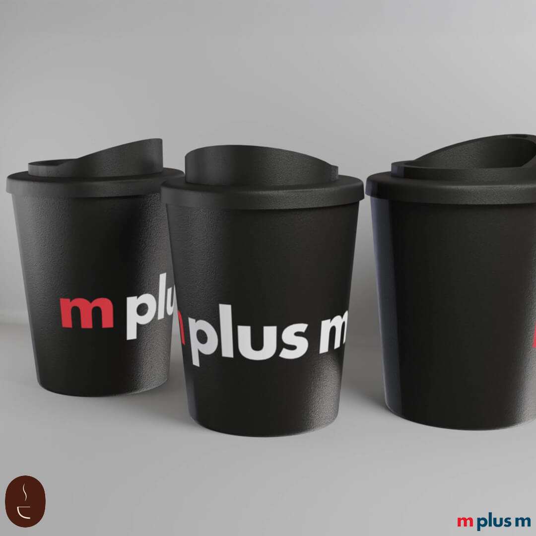 Recycelter Thermobecher mit 250 ml und doppelwandiger Isolierung, auf Wunsch mit personalisiertem Logo für Markenpräsenz