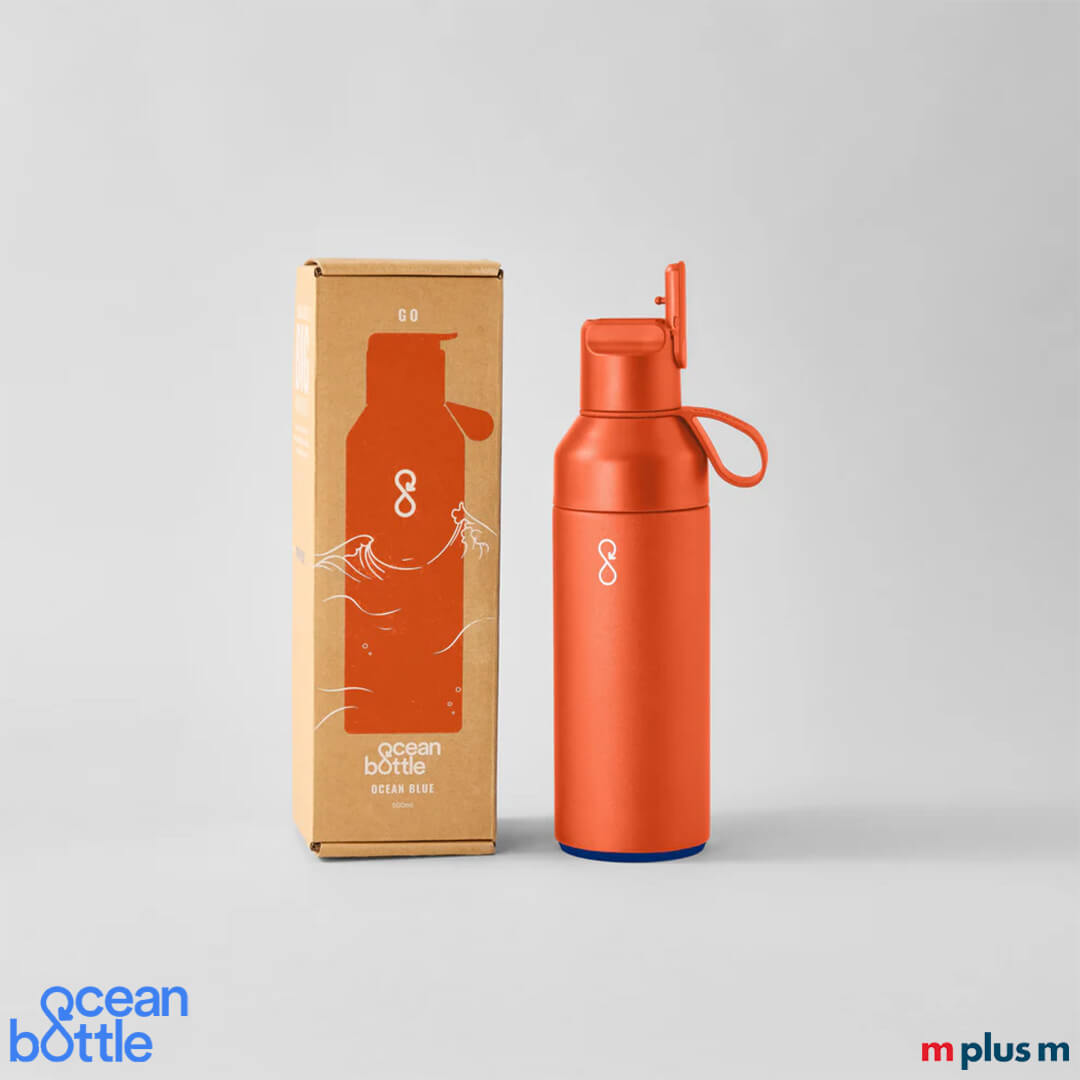 Orangene Ocean Bottle mit Ihrem Logo gravieren 