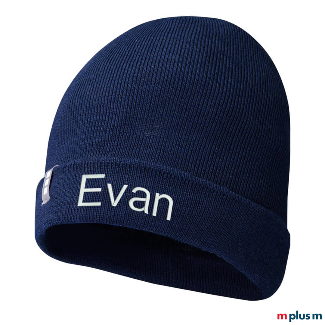Hale Beanie mit Namen Stick Druck